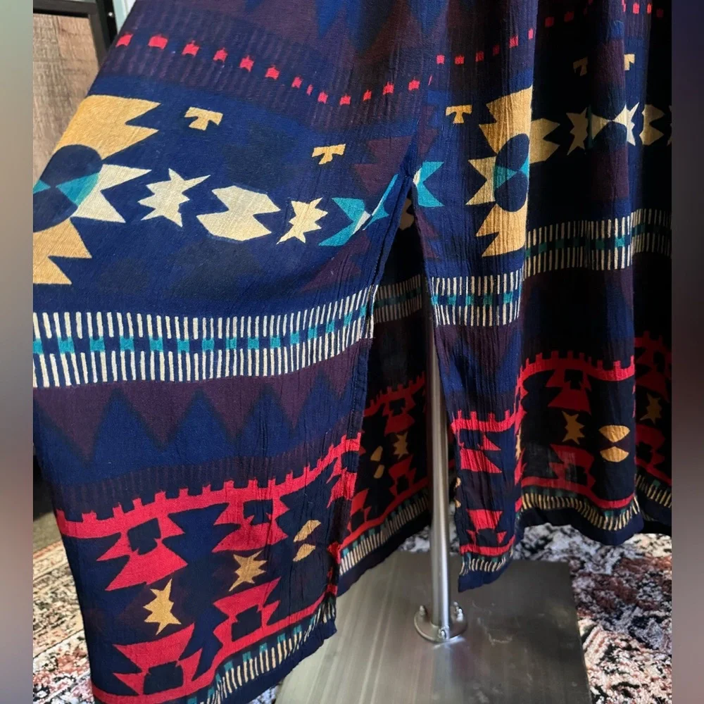 Vintage Jasmine by KVM 90’s Boho Grunge Southwestern Button Up Maxi Dress XL - Picture 8 of 9